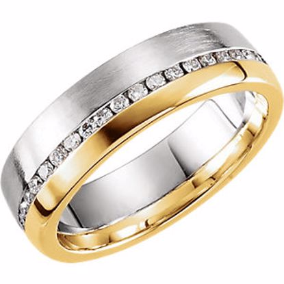 122262:1040:P Platinum & 18kt Yellow 6mm Band Mounting Size 10.5