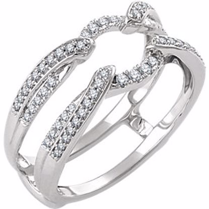 651992:100:P 14kt White 1/3 CTW Diamond Ring Guard Size 7