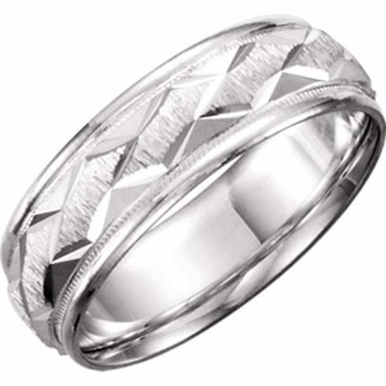 50184:108:P Continuum Sterling Silver 7mm Design Band Size 8.5