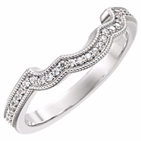 122731:6003:P 14kt White 1/8 CTW Diamond Band for 5.2mm Round Ring