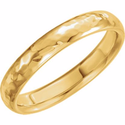 51529:512:P 14kt Yellow 4mm Half Round Hammer Finish Band Size 12