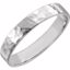 51530:2075:P 14kt White 4mm Flat Band with Hammer Finish Size 7.5