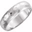 51529:112:P 14kt White 2mm Half Round Hammer Finish Band Size 12