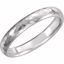 51529:205:P 14kt White 4mm Half Round Hammer Finish Band Size 5