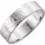 51530:3105:P 14kt White 6mm Flat Band with Hammer Finish Size 10.5