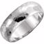 51529:3095:P 14kt White 6mm Half Round Hammer Finish Band Size 9.5