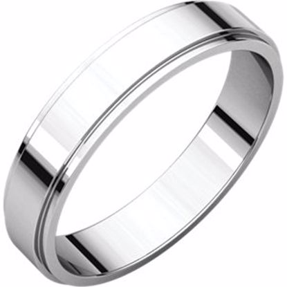 FE5:3001:P Platinum 4mm Flat Edge Band