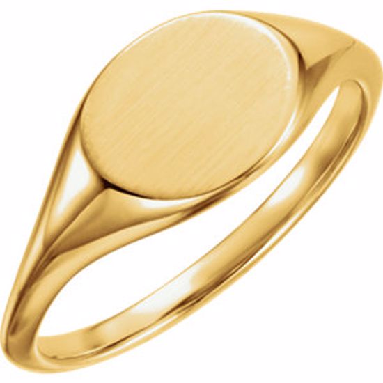 51551:102:P 14kt Yellow Oval Signet Ring