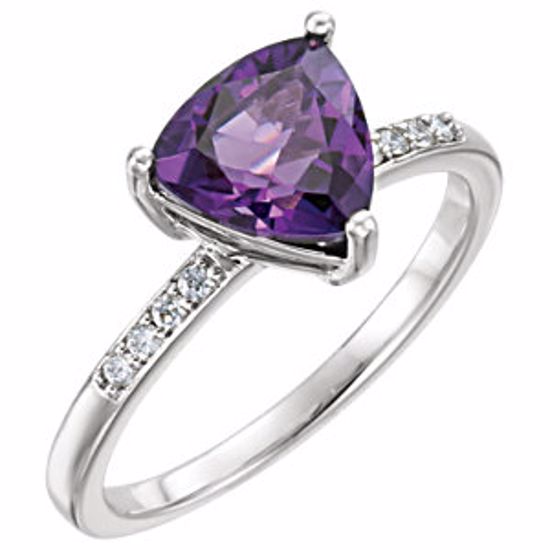 71792:6003:P Platinum Amethyst & .08 CTW Diamond Ring  