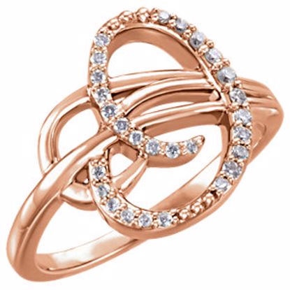 122714:6002:P 14kt Rose 1/6 CTW Diamond Ring