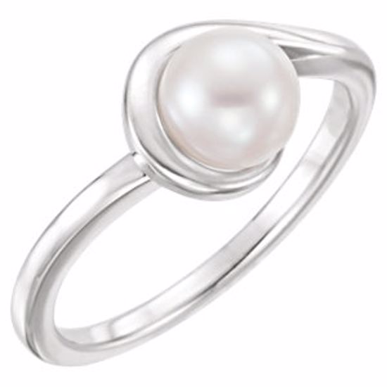 6486:6002:P Platinum Freshwater Cultured Pearl Ring