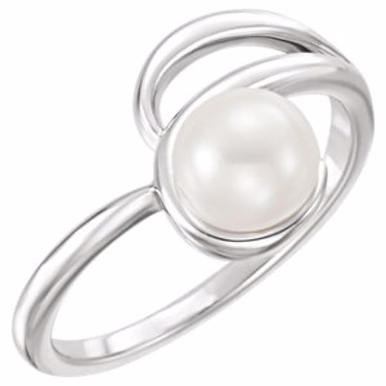 6485:6000:P 14kt White Freshwater Cultured Pearl Ring