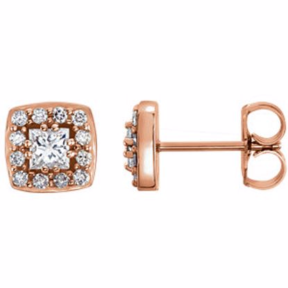 86287:6002:P 14kt Rose 1/2 CTW Diamond Earrings 