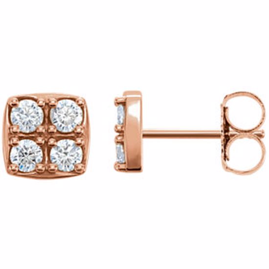 86286:6002:P 14kt Rose 1/2 CTW Diamond Earrings