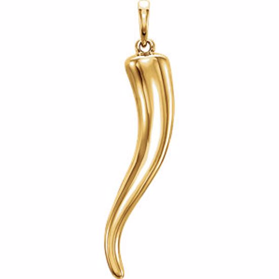 86276:6011:P 14kt Yellow 30.68mm Horn Pendant