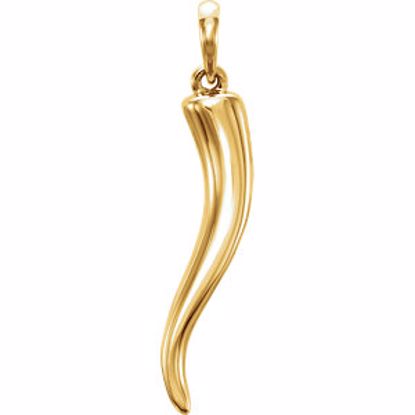 86276:6006:P 14kt Yellow 24mm Horn Pendant