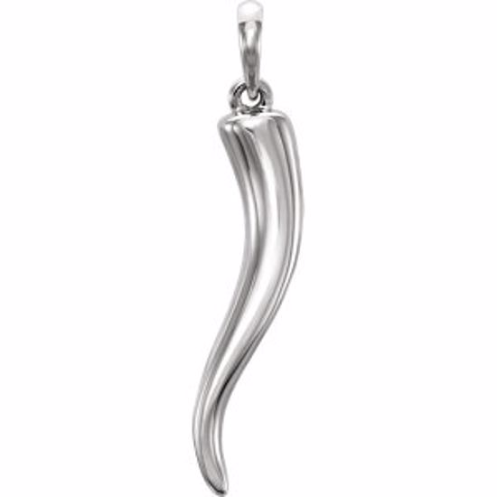 86276:6008:P Sterling Silver 24mm Horn Pendant