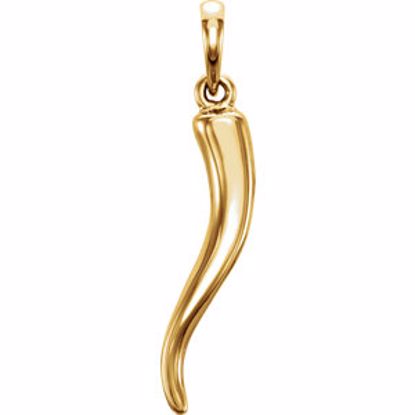 86276:6001:P 14kt Yellow 25.4mm Horn Pendant