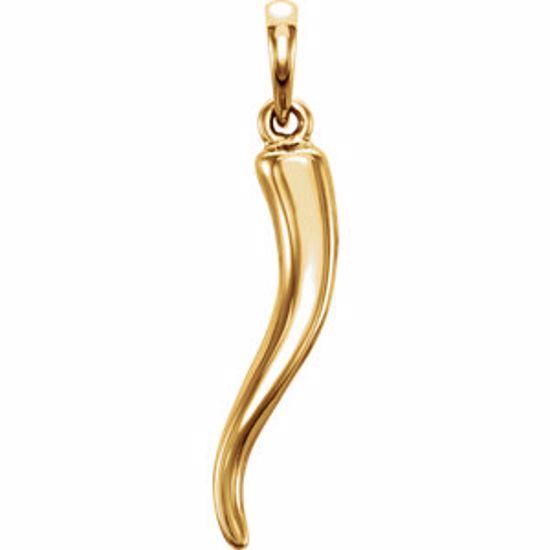86276:6001:P 14kt Yellow 25.4mm Horn Pendant