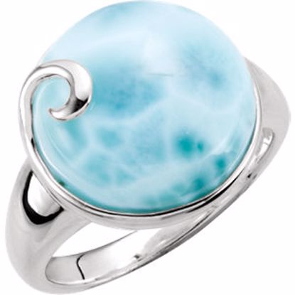 68036:106:P Sterling Silver Larimar Ring Size 11