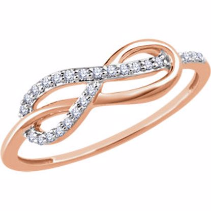 651889:60002:P 14kt Rose 1/10 CTW Diamond Infinity-Style Knot Ring