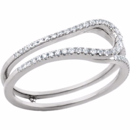 651946:60001:P 14kt White 1/4 CTW Diamond Freeform Ring