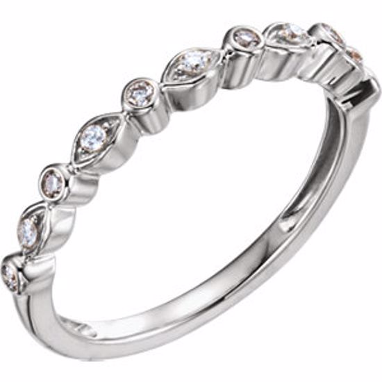 652010:100:P 14kt White 1/8 CTW Diamond Stackable Anniversary Band