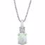 651534:112:P 14kt White Created Opal & .02 CTW Diamond Necklace