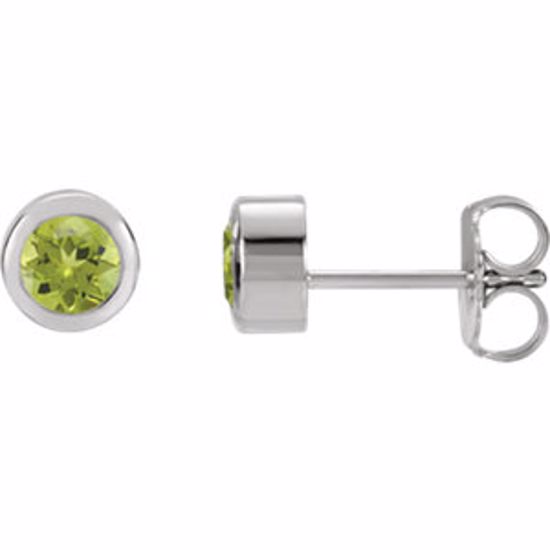 61086:60040:P Sterling Silver Imitation Peridot Earrings