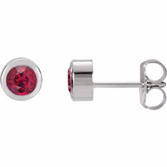 61086:60039:P Sterling Silver Imitation Ruby Earrings 