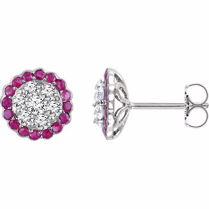 651948:60000:P 14kt White Ruby & 5/8 CTW Diamond Earrings