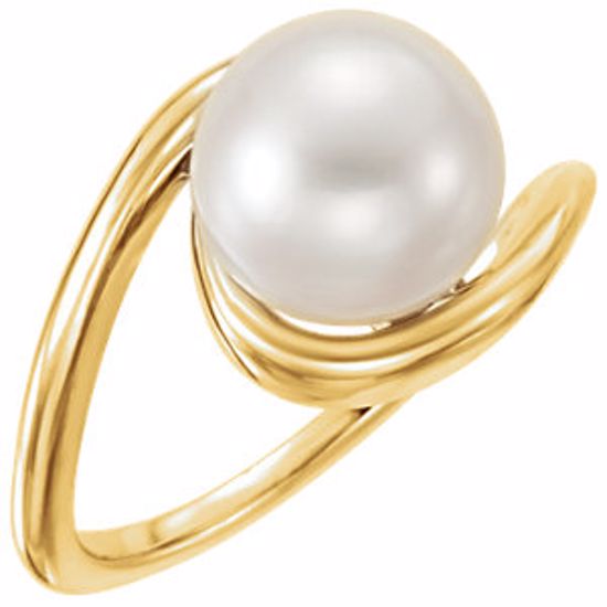 6483:6004:P 14kt Yellow 8mm Freshwater Cultured Pearl Ring