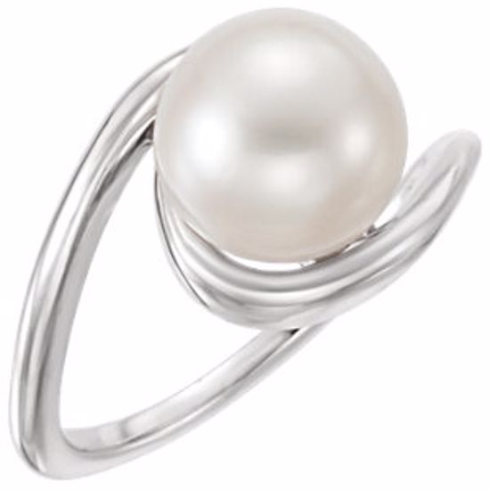 6483:6008:P Platinum 10mm Freshwater Cultured Pearl Ring