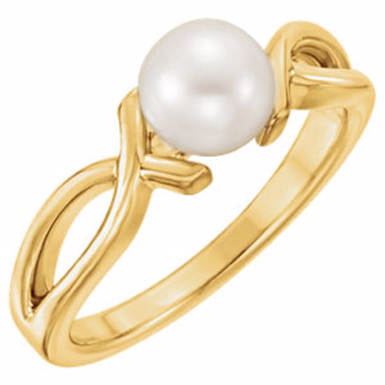 6487:6001:P 14kt Yellow Freshwater Cultured Pearl Ring