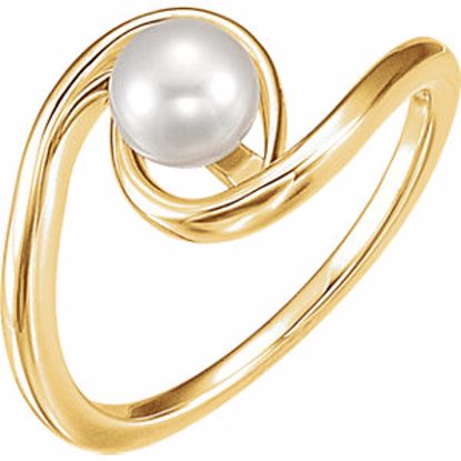 6483:6001:P 14kt Yellow 6mm Freshwater Cultured Pearl Ring