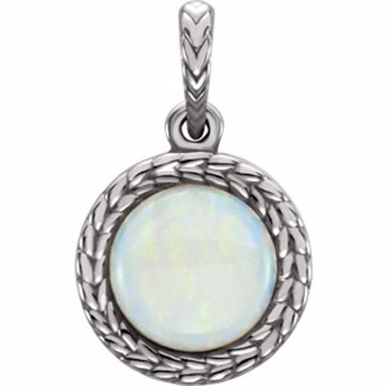 86283:6000:P 14kt White Opal Pendant