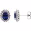 86278:6002:P Platinum Chatham Created Blue Sapphire & 3/8 CTW Diamond Earrings 