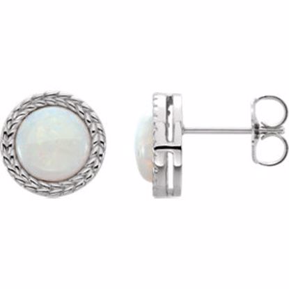 86282:6000:P 14kt White Opal Earrings