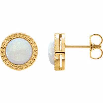 86282:6001:P 14kt Yellow Opal Earrings