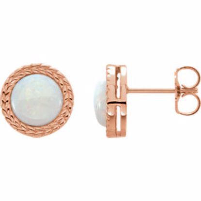 86282:6002:P 14kt Rose Opal Earrings