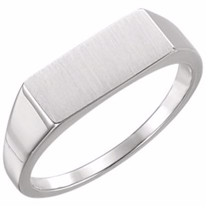 9824:103:P Sterling Silver Men's Rectangle Signet Ring