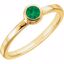 71806:6016:P 14kt Yellow Emerald Bezel Ring