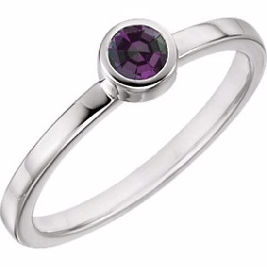 71806:6005:P Sterling Silver Imitation Alexandrite Bezel Ring