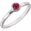71806:6006:P Sterling Silver Imitation Ruby Bezel Ring