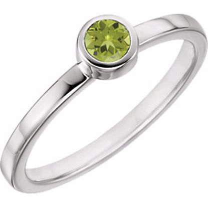 71806:6007:P Sterling Silver Imitation Peridot Bezel Ring