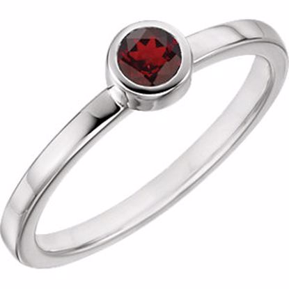 71806:6000:P Sterling Silver Imitation Garnet Bezel Ring