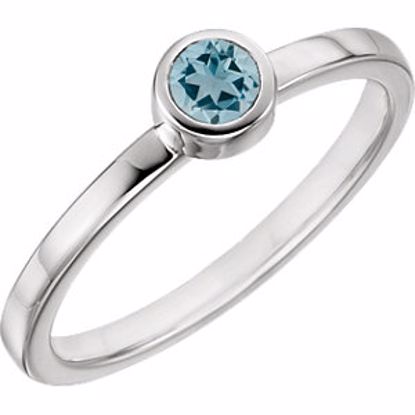 71806:6002:P Sterling Silver Imitation Aquamarine Bezel Ring