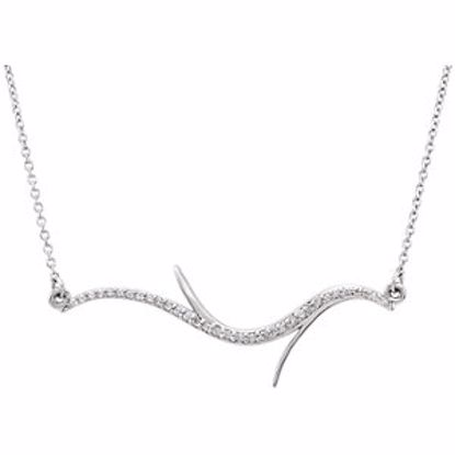 86292:6003:P Platinum 1/8 CTW Diamond Freeform 18" Bar Necklace