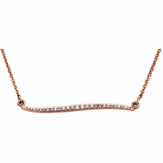 86290:6002:P 14kt Rose 1/6 CTW Diamond 17.5" Necklace