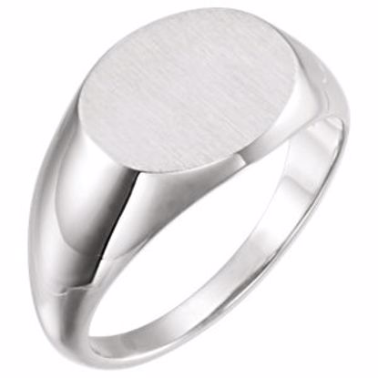 9823:101:P 14kt White Signet Ring